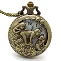 Orologio da taschino vintage in bronzo con scimmia zodiacale e collana a catena - Scimmia