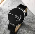 Montre conceptuelle minimaliste PAIDU pour hommes avec cadran noir et cuir - Style Bracelet en Cuir / Bracelet en Cuir Cadran Noir