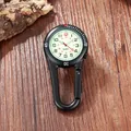 Lichtgevende outdoor karabijnhorloge voor sportrugzakken en riemen - Zwart