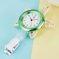 Professional quartz nurse clip-on watch with a green metallic frame and white dial - Light Green