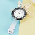 Professional black quartz nurse fob watch with medical cross dial and secure clip - Black