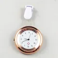 Professional rose gold quartz nurse fob watch with medical cross dial and secure attachment clip. - Champagne Gold