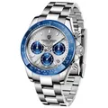 Pagani Design men's stainless steel chronograph watch with blue sub-dials and tachymeter - White Case Blue Dial Steel Band Style (PD-1644) / Blue