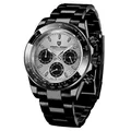 Pagani Design men's luxury chronograph quartz watch with black stainless steel band and silver dial - Black Case Gray Dial Steel Band Style (PD-1644) / Gray
