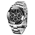 Pagani Design 1644 men's luxury silver stainless steel quartz chronograph watch - All Black Stainless Steel Style (PD-1644) / Black