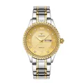 Montre WWOOR de luxe en acier doré et argenté avec lunette diamantée et dateur - 8856 Men-Gold Noodles