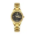 Montre à quartz dorée WWOOR élégante avec lunette en diamant et cadran noir, acier inox - 8856 female-gold shell black face