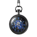 Orologio da taschino meccanico nero retrò con numeri romani blu su sfondo bianco - Canna di fucile