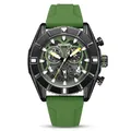 Reloj deportivo MEGIR 2209 para hombre con correa de silicona verde y esfera negra - Caja Negra Correa Verde