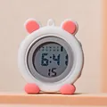 Close-up of cute cartoon bear digital nurse watch in white and pink silicone - White