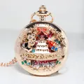 Creatief roségouden kwarts zakhorloge met 3D Happy Birthday taart ontwerp cadeau - Roségoud