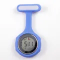 Montre infirmière numérique en silicone bleu avec épingle pour personnel médical - Bleu Pâle