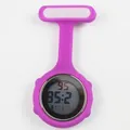 Montre d'infirmière numérique en silicone violet avec affichage lumineux médical - Rouge Violet Clair