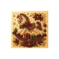 Christmas rocking horse pearl painting art kit with festive bead decorations. - Christmas Rocking Horse