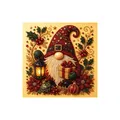 Detailed 3D Christmas gnome pearl painting art featuring a lantern and gift box - Christmas Dwarfs