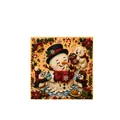 DIY Christmas pearl art painting kit with snowman, penguin, and polar bear designs - Snowman and Penguin Pattern