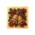 Festive DIY Christmas diamond pearl painting kit featuring golden bells and holly - Christmas Bell