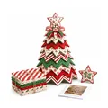 Kit per trapuntatura albero di Natale fai-da-te con stoffe e libretto d'istruzioni - 1 Pezzo / Red and White Star