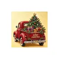 Christmas pearl painting art set featuring a classic red truck with decorated tree - Christmas Tree Truck