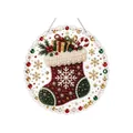 Hanging Christmas pearl art DIY diamond painting with festive stocking and gift design - 1 Piece / Christmas Sock