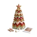 Kit da cucito per albero di Natale patchwork fai-da-te con stella e libretto di istruzioni - 1 Pezzo / Pentagramma Marrone