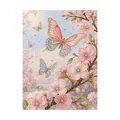 DIY diamond painting kit featuring elegant pearls, butterfly and cherry blossom design - Wings of Love / 1 Piece