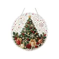 Round 3D Christmas tree diamond painting hanging ornament with pearls and gifts - Christmas Tree