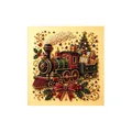 Finished festive Christmas steam train pearl painting for elegant holiday wall decor - Steam Train