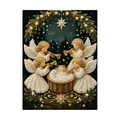 DIY Christmas pearl diamond painting kit with four angels playing trumpets nativity scene - Four Angels Nativity / 1 Piece