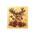 Christmas pearl painting art set featuring festive reindeer design with gold background - Christmas Reindeer
