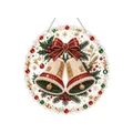 DIY Christmas pearl art hanging ornament featuring festive bells and red bow design - 1 Piece / Christmas Bell