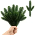 Realistic artificial pine branches for Christmas wreaths and DIY home holiday decorations. - 50 Pieces