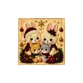 DIY Christmas pearl diamond painting kit featuring a cute rabbit family art design - Four Rabbits