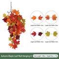 Detailansicht einer künstlichen Ahornblattrebe mit Maßen und lebendigen Farben - Stil D (Gemischte Herbstblätter)