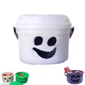 Spooky mini ghost and pumpkin candy buckets for Halloween treats and festive decorations - Halloween Pumpkin Bucket (52111) / White