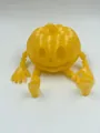 Gelbes, bewegliches 3D-gedrucktes Kürbis-Monster-Spielzeug für die Halloween-Deko - Kürbis Smiley Gesicht / Gold
