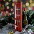 Vista detallada de un calendario de Adviento con mini libros en caja vertical - Caja Sorpresa de Navidad / Rojo