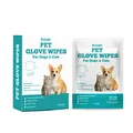 Kriath rinse-free pet glove wipes for dogs and cats, gentle cleansing and deodorizing - 5 Pairs Set