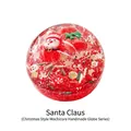 Pelota antiestrés de Papá Noel hecha a mano con purpurina roja de Navidad y copos de nieve - Pelota Estándar En Caja / Papá Noel