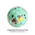 Juguete squishy de arcilla navideña verde menta con dijes de campana y copos de nieve - Pelota Estándar En Caja / Árbol de Navidad con Campana