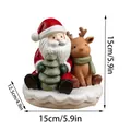 Santa and reindeer resin figurine with dimensions 15x15x12.5 cm for Christmas decor - Santa Claus