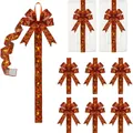 Halloween Schrankbogen-Dekorationen mit Kürbisdruck auf orangefarbenen Bändern, 8er Set - Orange Kürbis Fledermaus Stil