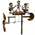 Skeleton metal band kinetic wind spinner for Halloween outdoor garden decor - Skeleton Music Family