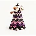 Vue détaillée d'un kit d'arbre en tissu matelassé d'Halloween DIY avec des fantômes en peluche - Chat Noir Citrouille Violet (Série Halloween-L) / Kit de Matériel (Avec Boîte Couleur)