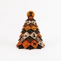 Handgemaakte Halloween gewatteerde stoffen boomset met zwarte kat en pompoen - Zwarte Kat Pompoen Ruit (Halloween Serie-B) / Materiaalkit (Met Kleurendoos)