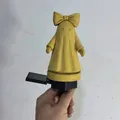 Yellow solar-powered vintage ghost stake with a bow, detailed view for Halloween decor. - Pumpkin Ghost Light (White) / White