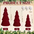 Umfassende Größentabelle für rote gestufte Weihnachtsbaum-Tischdeko für Partys - Dreiteiliges Set / Rot