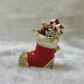 Detalle del joyero de esmalte con forma de bota de Navidad y adornos de pedrería - Bota de Navidad (Pequeña) / 3.5*5.5cm