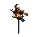 Detailed view of Halloween solar witch garden stake light with warm glowing effect - Letter A / Warm Yellow LED Light Style