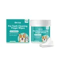 EelJoy 50 pieces pet teeth cleaning finger wipes for gentle dog and cat oral hygiene care - 50 Pieces Pack